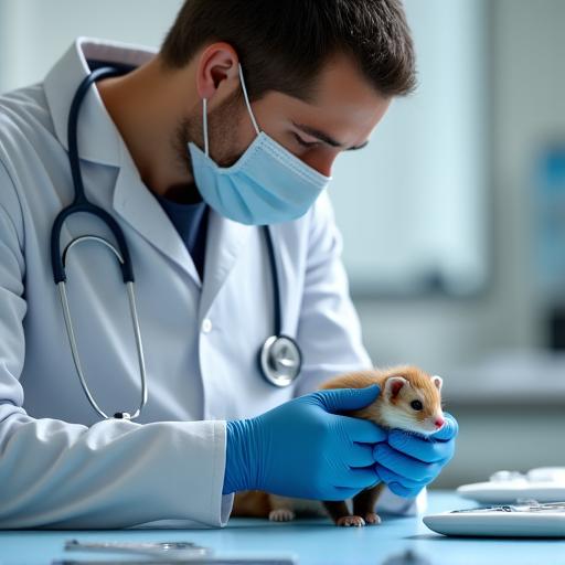 Vétérinaire spécialisé dans les NAC examinant un animal exotique
